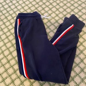 KIDs Lazypants size 12 boys navy- red/white stripped joggers pants